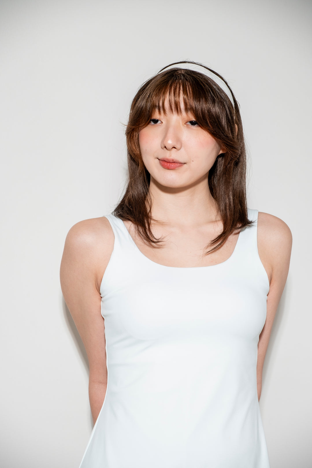Court-Friendly Swing Dress with Shorts in Ivory White